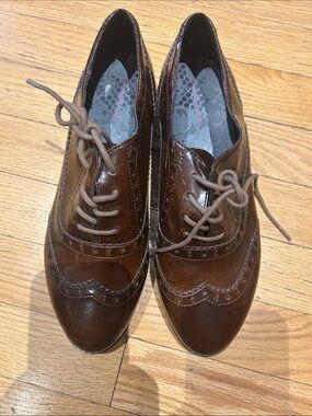 Material Girl Brown Brogue Oxford Lace-Up Shoes